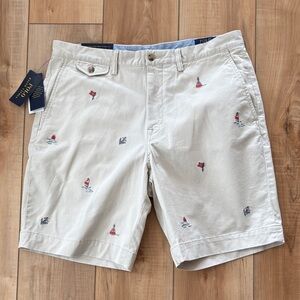 Ralph Lauren Polo Classic Khaki Shorts Nautical Theme NWTs Size 33”